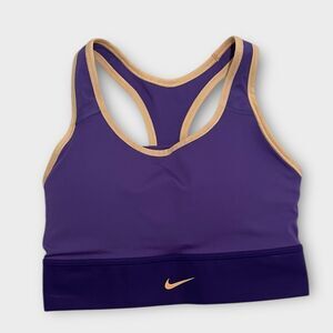 NWT Nike Dri-FIT Purple & Yellow Swoosh Sports Bra Medium Support Sz M Athletic